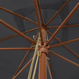 Garden Parasol with Wooden Pole Black 300x300x273 cm 363197