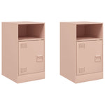 ZNTS Bedside Cabinets 2pcs Pink 34.5x39x62 cm Steel 841766