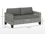 Two-Seater Rattan Outdoor Sofa - Light Grey T3398P317833