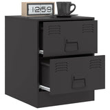 Bedside Cabinets 2 pcs Black 34.5x39x44 cm Steel 841620