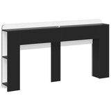Headboard Cabinet with Storage Black Engineered Wood 8001220