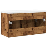 Bathroom Sink Cabinet with Built-in Basin Old Wood 3328585