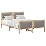Bed Frame with Headboard Taupe 135 x 190 cm Fabric 878342