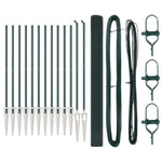ZNTS PVC Fence Post Set Set of 2 Green PVC 25 x 1.5 m Durable 3352095