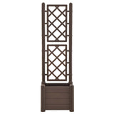 Garden Planter with Trellis 43x43x142 cm PP Mocha 313980