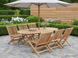 Garden Furniture Set 7 pcs Natural Solid Teak Wood 3418862