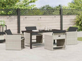 Garden Dining Set 5 pcs Light Grey Poly Rattan 3380706