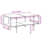 ZNTS Coffee Table with Transparent Glass Top 98.5x50x45 cm Steel 846042