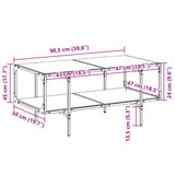 Coffee Table with Transparent Glass Top 98.5x50x45 cm Steel 846042