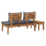 Garden Bench 2 pcs Brown Solid Teak wood 42006398