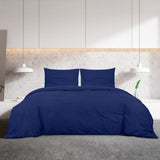 Duvet Cover Set Navy Blue 200x220 cm Cotton 136153