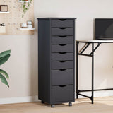 Rolling Cabinet MOSS Grey Solid pine wood, engineered wood, plastic 355896