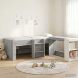 Kids'High Bed Frame with Desk 2 pcs Grey Sonoma 3423443