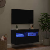 TV Wall Cabinet Black Oak 80 x 30 x 40 cm Engineered Wood 882981