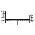 Metal Bed Frame without Mattress with Footboard Black 90x190cm 353449