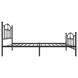 Metal Bed Frame without Mattress with Footboard Black 90x190cm 353449