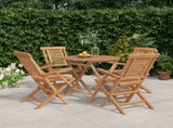 5 Piece Garden Dining Set Solid Wood Teak 3155017
