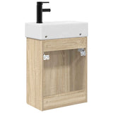 Bathroom Vanity Unit with Tap Sonoma Oak 45.5 x 22.5 x 84 cm 889435