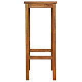 Bar Chair Set of 2 Natural wood Solid acacia wood Medium 44016