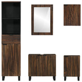 Bathroom Furniture Set with Drawer 5 pcs White Engineered Wood 3310057