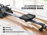Water Rowing Machine with Wheels, Vertical Storage, Adjustable Resistance, for Strength, Cardio T3398P376847