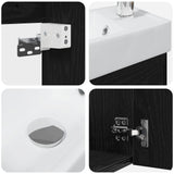 Bathroom Vanity Unit with Tap Black Oak 40.5 x 22.5 x 62 cm 889522