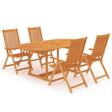 ZNTS 5 Piece Garden Dining Set Solid Teak Wood 3059527