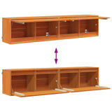 Wall Cabinet 2 pcs Wax Brown 80 x 30 x 35 cm Solid Pine Wood 869856