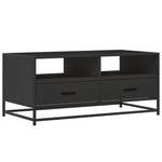 ZNTS Coffee Table Black 100x50x45 cm Engineered Wood and Metal 848784