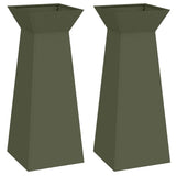 Pillar Planter 2 pcs Olive 40 x 40 x 100 cm 873859