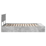 Bed Frame with Shelf Concrete Grey 150 x 200 cm Engineered Wood 3408357