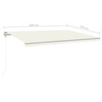 ZNTS Manual Retractable Awning with Posts 5x3.5 m Cream 3070057