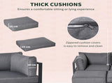 Garden Daybed, 6 Piece Outdoor Sectional Sofa Set, Aluminum Patio Conversation Furniture Set with T3398P314154