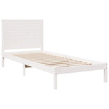 Extra Long Bed Frame without Mattress White 90x210 cm Solid Wood 3309296