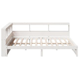 Bookcase Bed without Mattress White 140x190 cm Solid Wood Pine 3324361