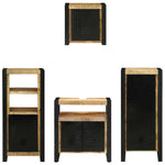 Bathroom Furniture Set with Shelf 4 pcs Brown Solid Mango Wood 3305656
