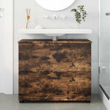 Bathroom Cabinet with Drawer Smoked Oak 76.5 x 35 x 64 cm 883299