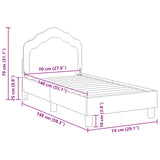 Toddler Bed Frame with Headboard Purple 70 x 140 cm Velvet 42010933