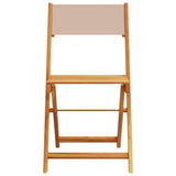 Bistro Set Taupe, Wood Solid acacia wood, polyester fabric Medium 3281846