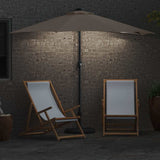 Garden Parasol Taupe 294 x 150 x 224 cm Polyester and Steel 42003270