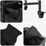 Laundry Basket 3 Compartments with Wheels Black Oak 859090