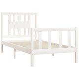 Bed Frame without Mattress White Solid Wood Pine 90x200 cm 3188152