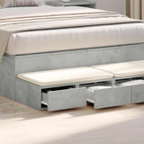 Bed Drawers Concrete Grey 120 x 36.5 x 16.5 cm Engineered Wood 866942