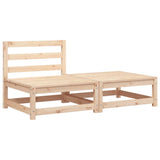 Garden Sofa Armless with Footstool Solid Wood Pine 837956