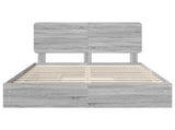 Storage Bed Grey Sonoma 150 x 200 cm Engineered Wood 3412677