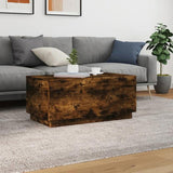 Coffee Table with LED Lights Smoked Oak 90x50x40 cm 839879