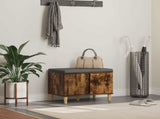 Hall Bench with Cushion with Storage Smoked Oak 60 x 38 x 46 cm 891524