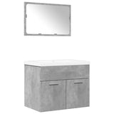3 Piece Bathroom Furniture Set Concrete Grey Engineered Wood 3324862