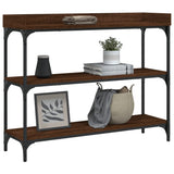 Console Table with Shelves Brown Oak 100x30x80 cm 837811