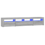 TV Cabinet with LED Lights Grey Sonoma 210x35x40 cm 3152736